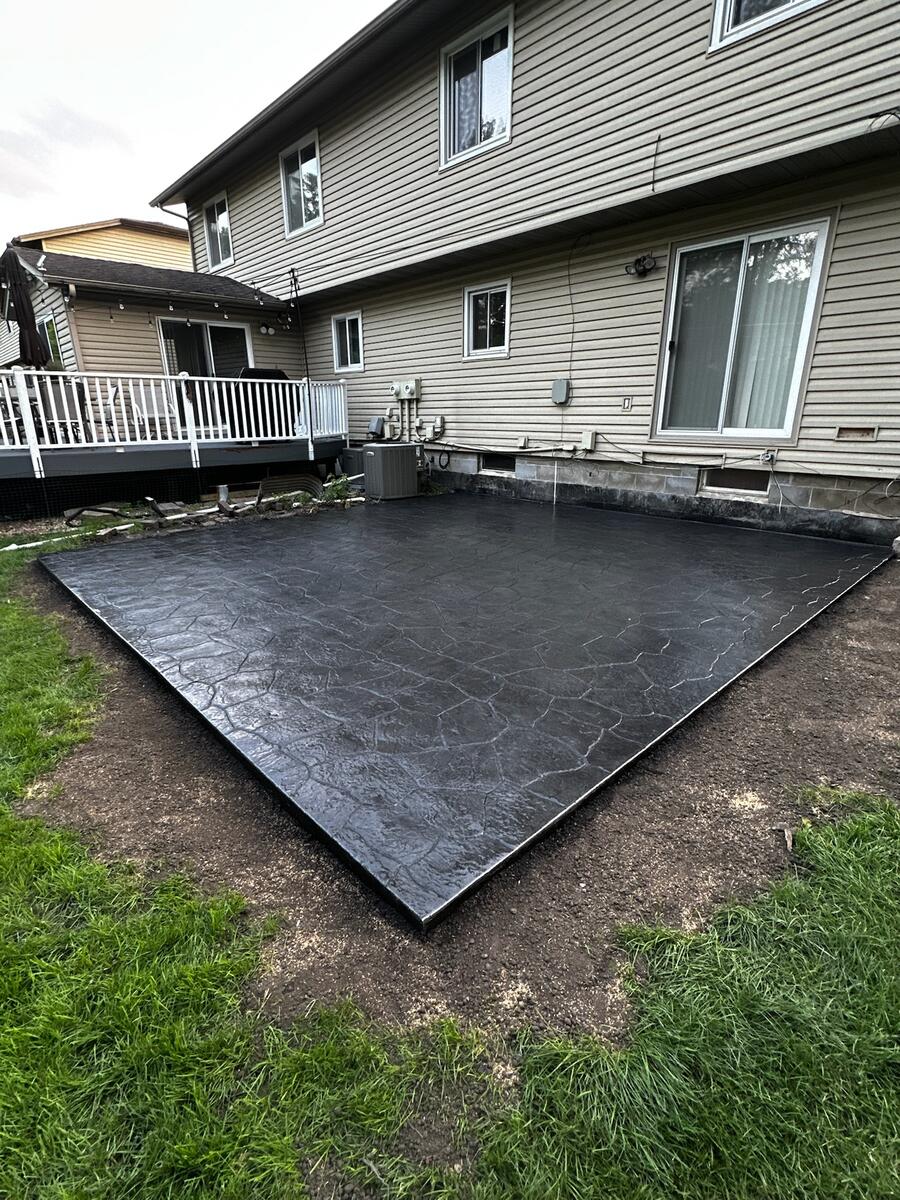Stamped concrete porch and steps in Minneapolis area